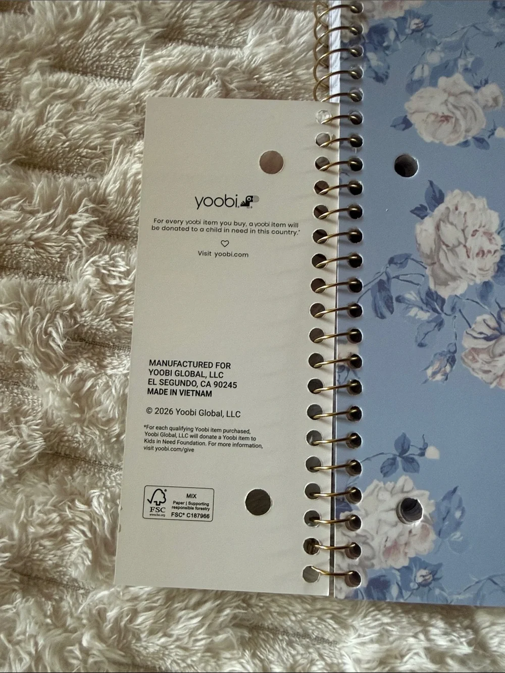 LoveShackFancy Floral Notebook in Blue & Pink - Picture 7 of 7